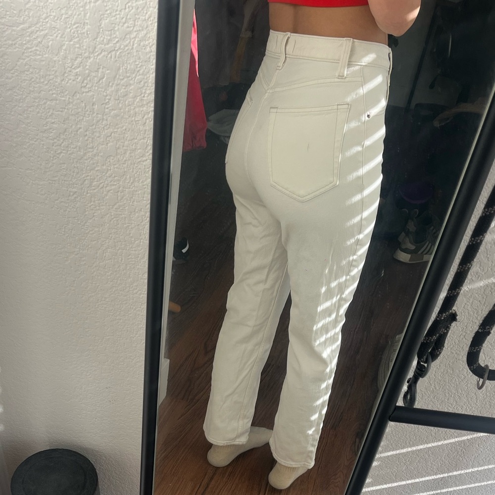 Abercrombie & Fitch Curve Love- White Ultra High Rise Pants